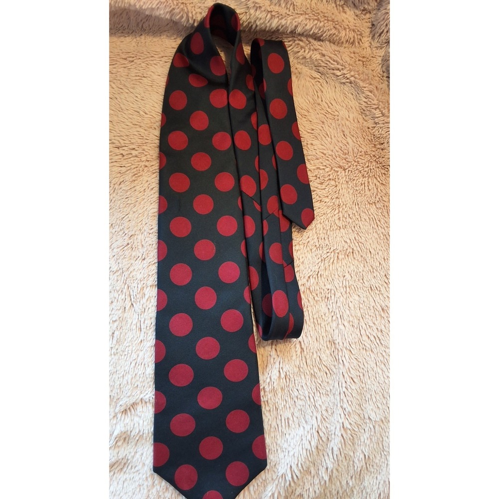 Bert‎ Pulitzer Mens Necktie Large Polka Dot Navy Red One Size - Picture 3 of 3